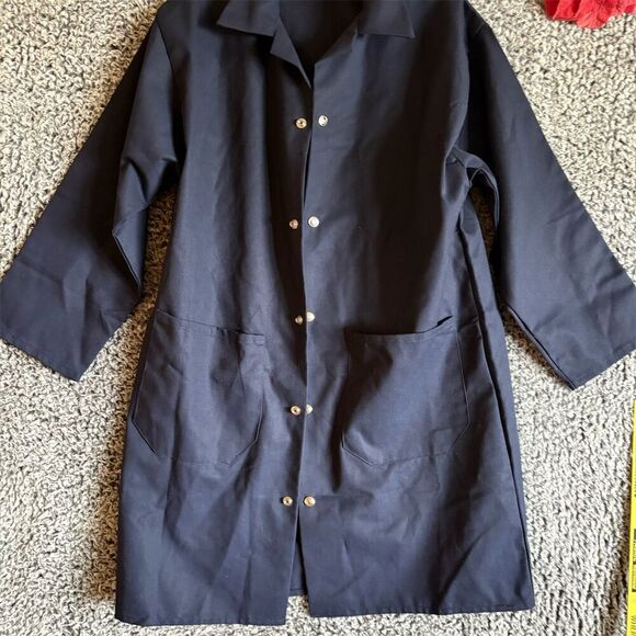 Bonnie Apparel Women's Vintage Navy Blue Long Overcoat Size M - Picture 2 of 6